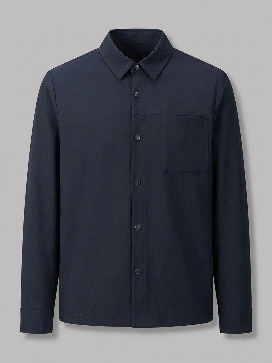 Maratea Men's Button-Up Overshirt Jacket — blue — packshot