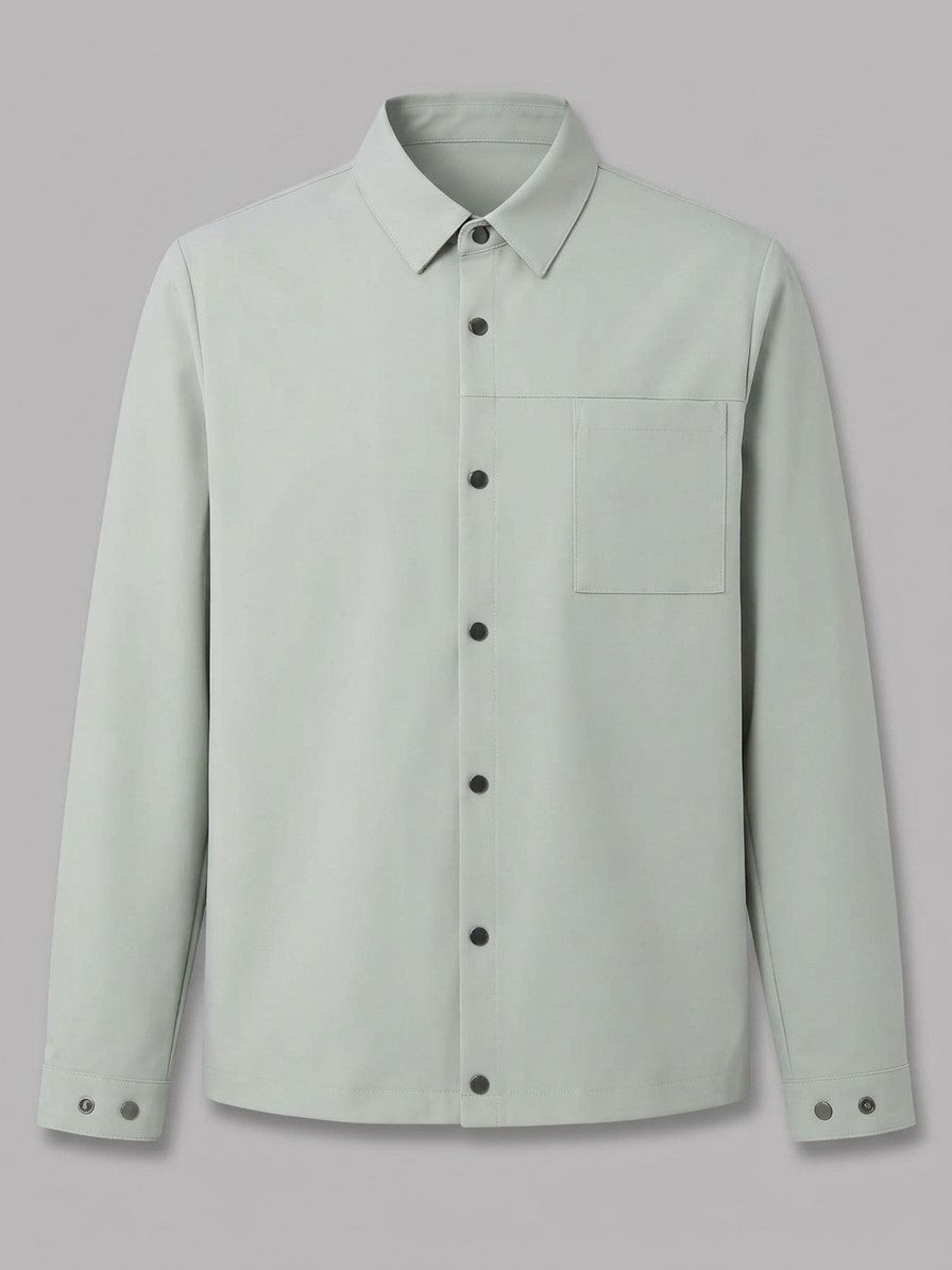 Maratea Men's Button-Up Overshirt Jacket — lightgreen — packshot