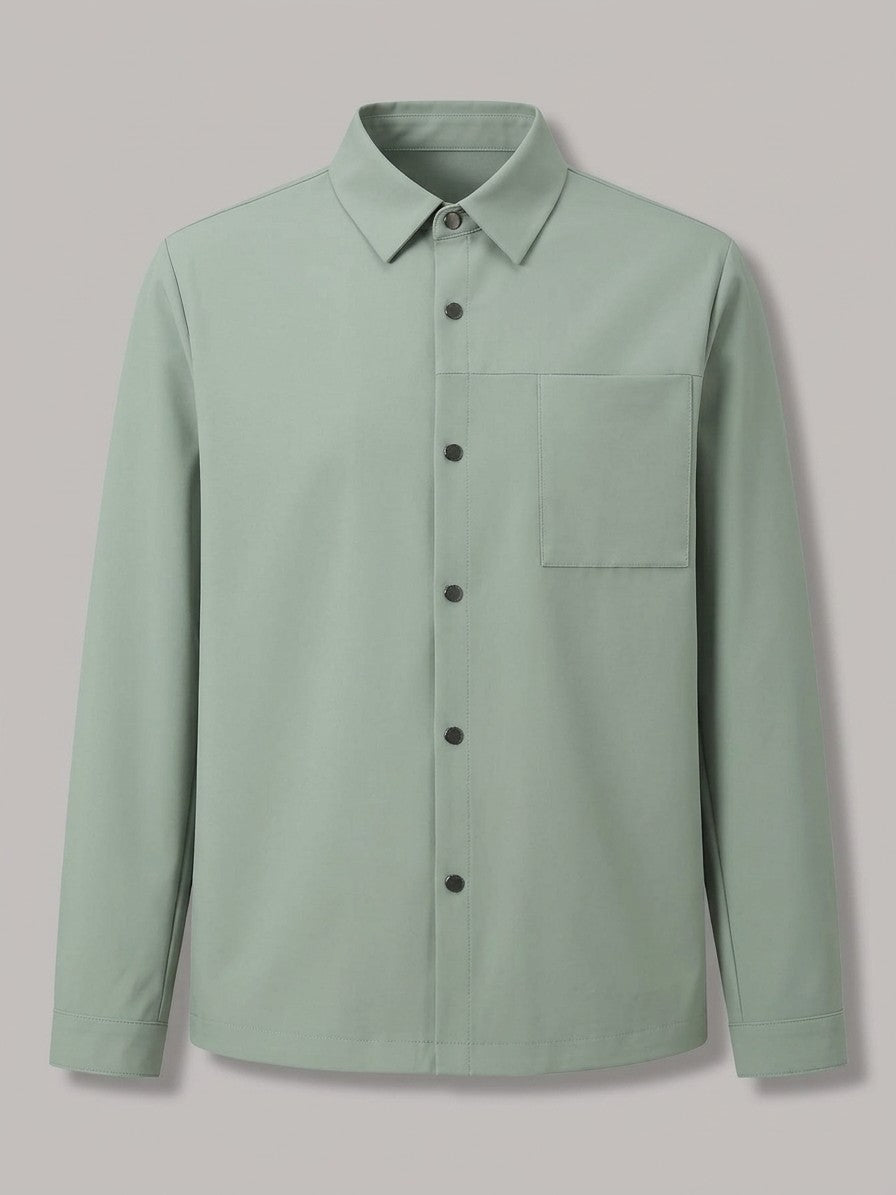 Maratea Men's Button-Up Overshirt Jacket — mintgreen — packshot