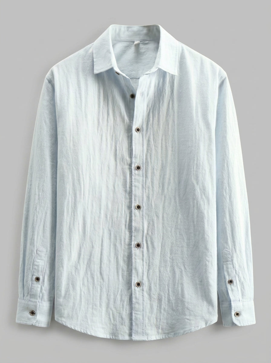 Marino Men's 100% Cotton Long Sleeve Shirt — lightblue — packshot