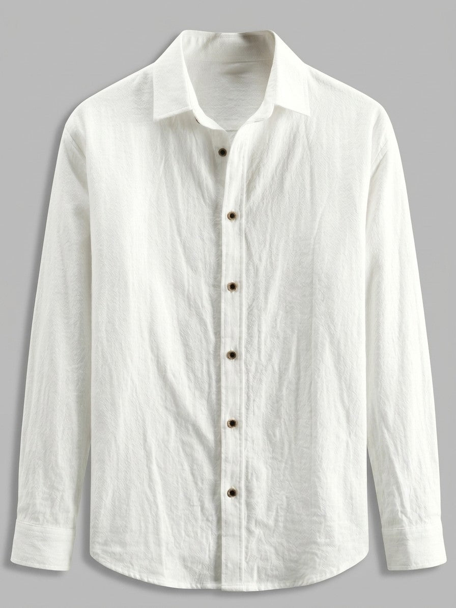 Marino Men's 100% Cotton Long Sleeve Shirt — white — packshot