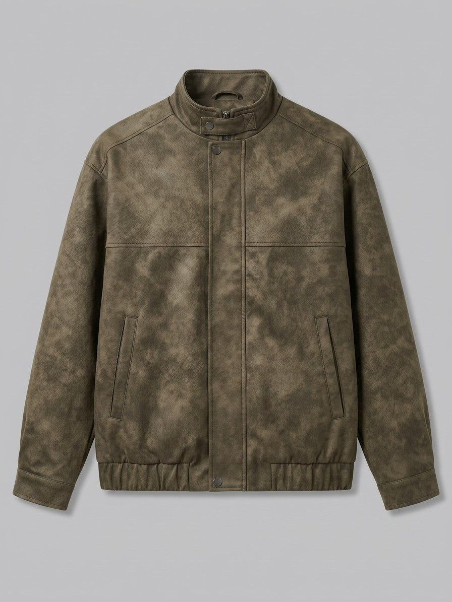 Marostica Men's Stand-Collar Washed Suede-Look Jacket — darkgray — packshot