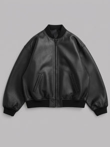 Massa Men's Oversized Genuine Leather Bomber Jacket
