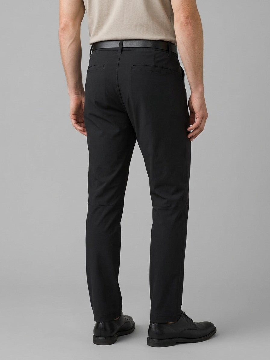 Mateo Men's Stretch Pocketed Trousers — black — back