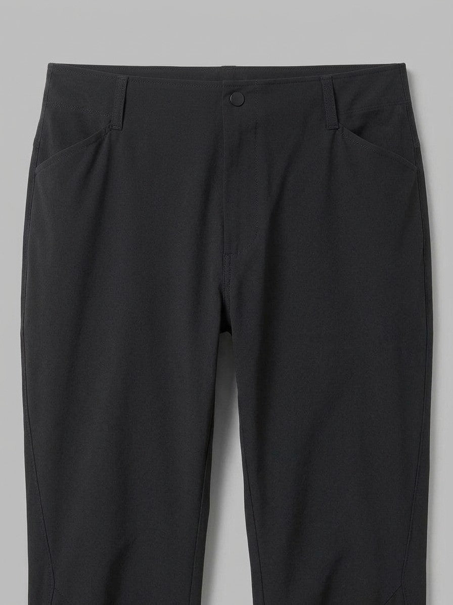 Mateo Men's Stretch Pocketed Trousers — black — detail-collar
