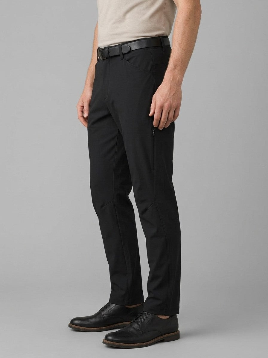 Mateo Men's Stretch Pocketed Trousers — black — side