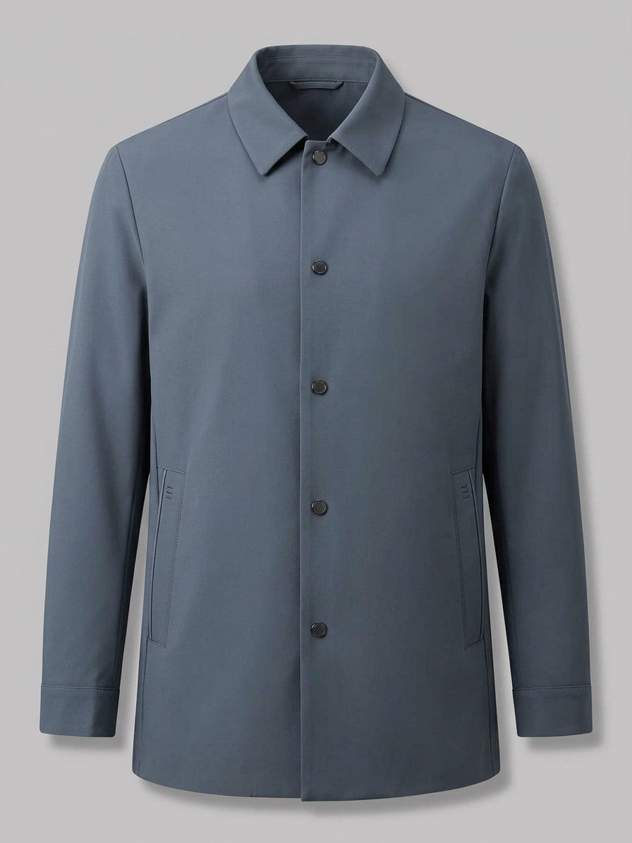 Matera Men's Longline Overshirt Jacket — blue — packshot