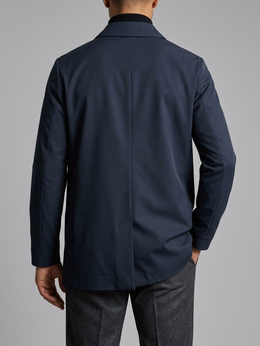 Matera Men's Longline Overshirt Jacket — navyblue — back