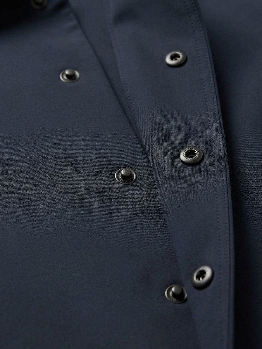 Matera Men's Longline Overshirt Jacket — navyblue — detail