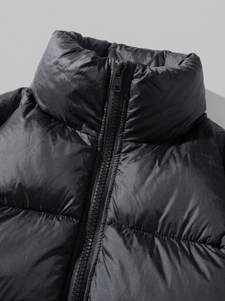 Mazara Men's High-Shine Drawcord Puffer Jacket — black — detail-2