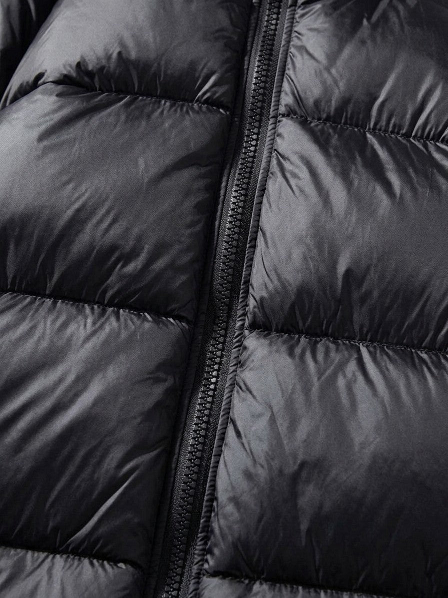 Mazara Men's High-Shine Drawcord Puffer Jacket — black — detail