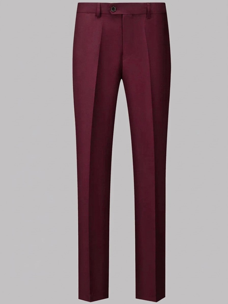 Milano Men's Slim-Fit Dress Trousers — burgundy — packshot
