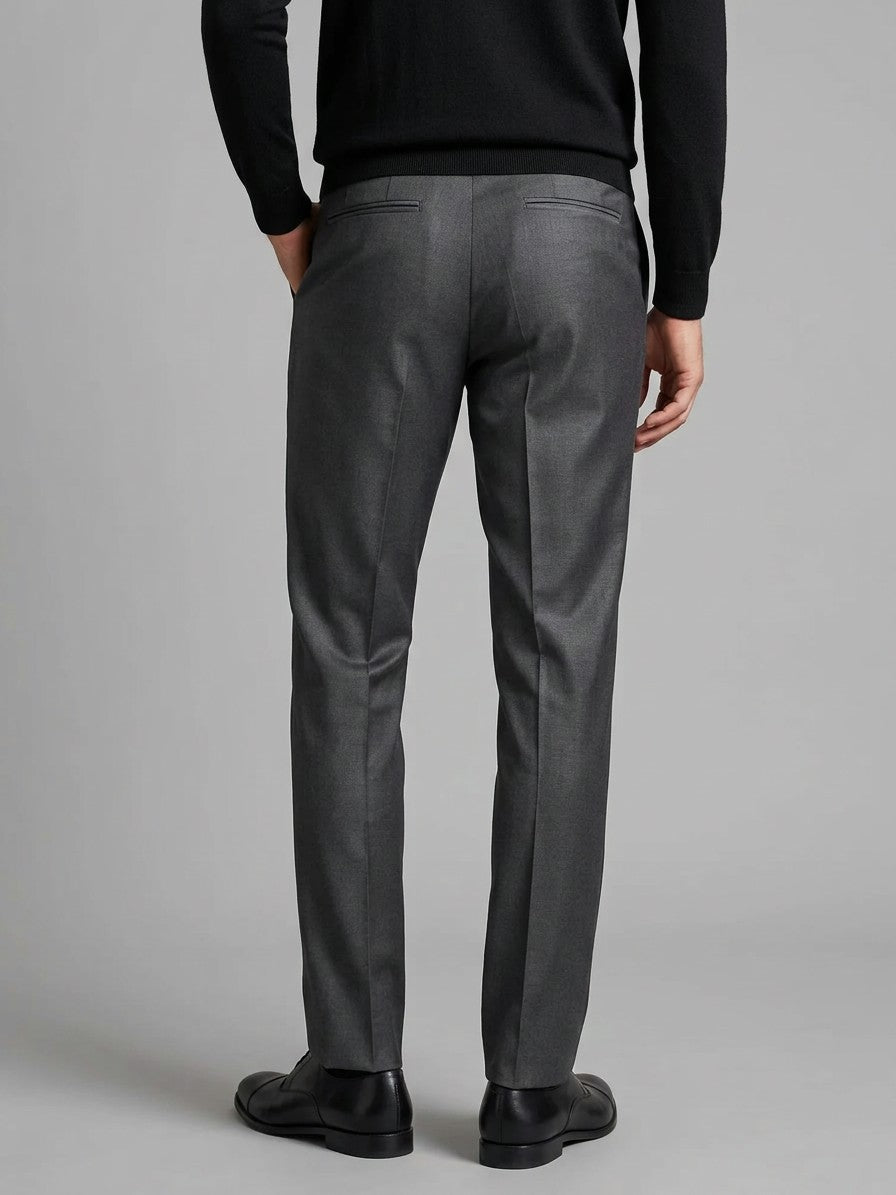 Milano Men's Slim-Fit Dress Trousers — darkgray — back