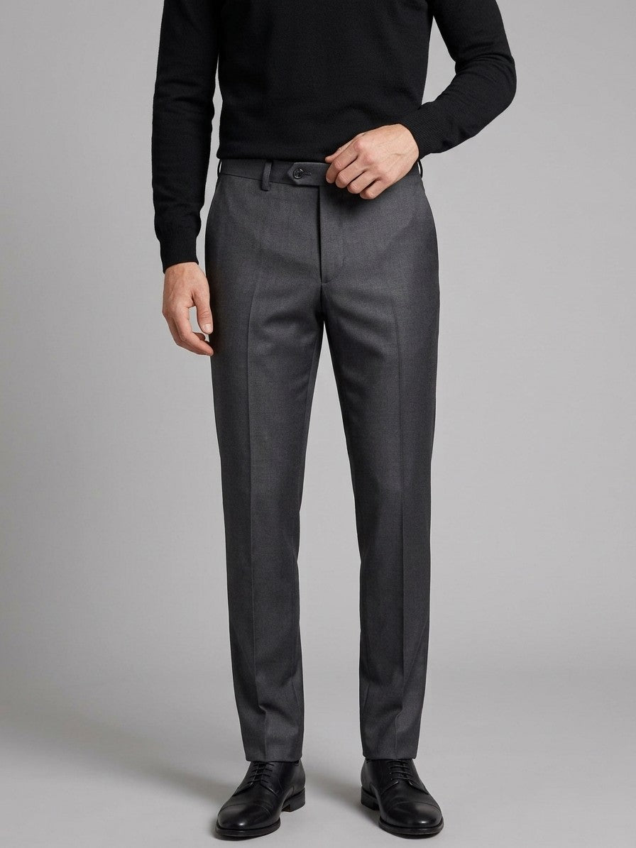 Milano Men's Slim-Fit Dress Trousers — darkgray — front