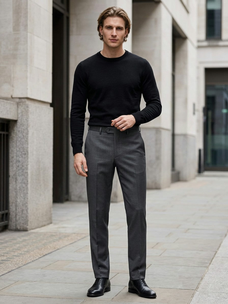 Milano Men's Slim-Fit Dress Trousers — darkgray — lifestyle