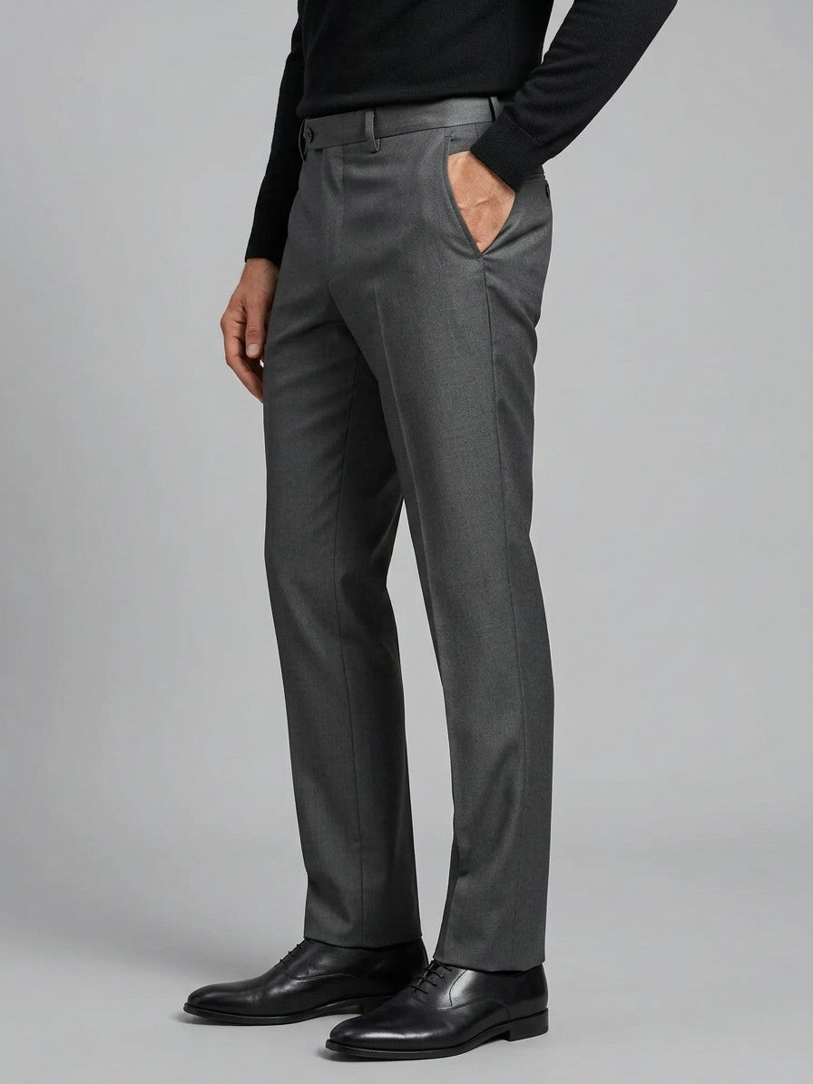 Milano Men's Slim-Fit Dress Trousers — darkgray — side