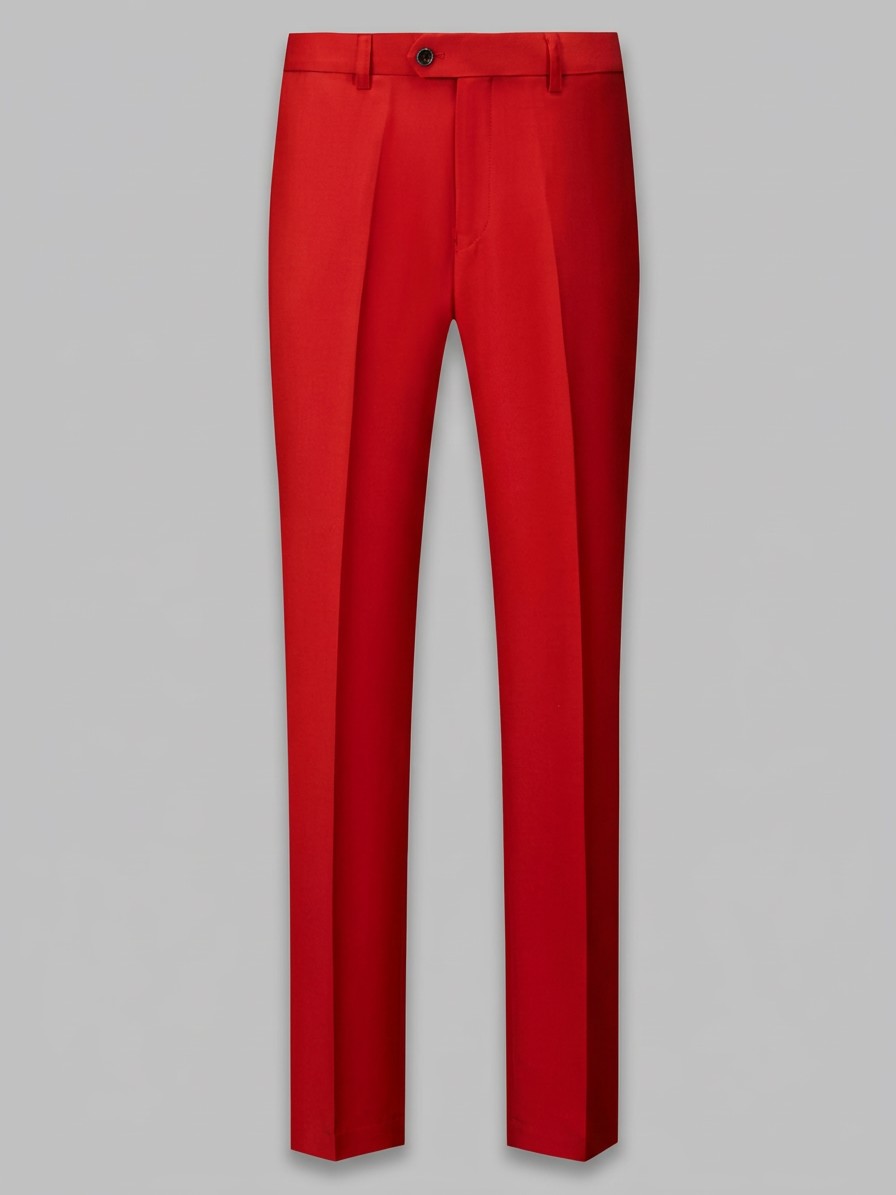 Milano Men's Slim-Fit Dress Trousers — red — packshot