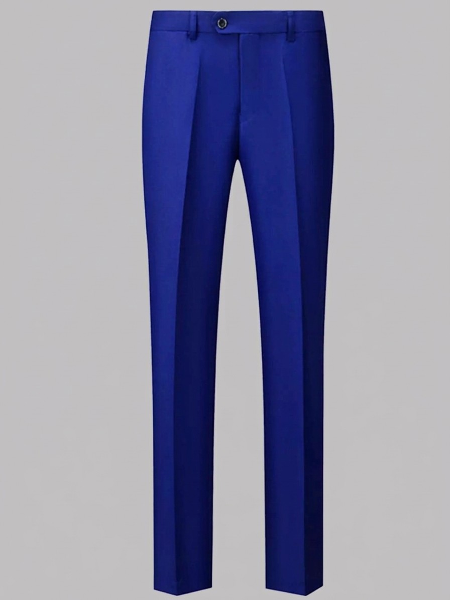 Milano Men's Slim-Fit Dress Trousers — royalblue — packshot