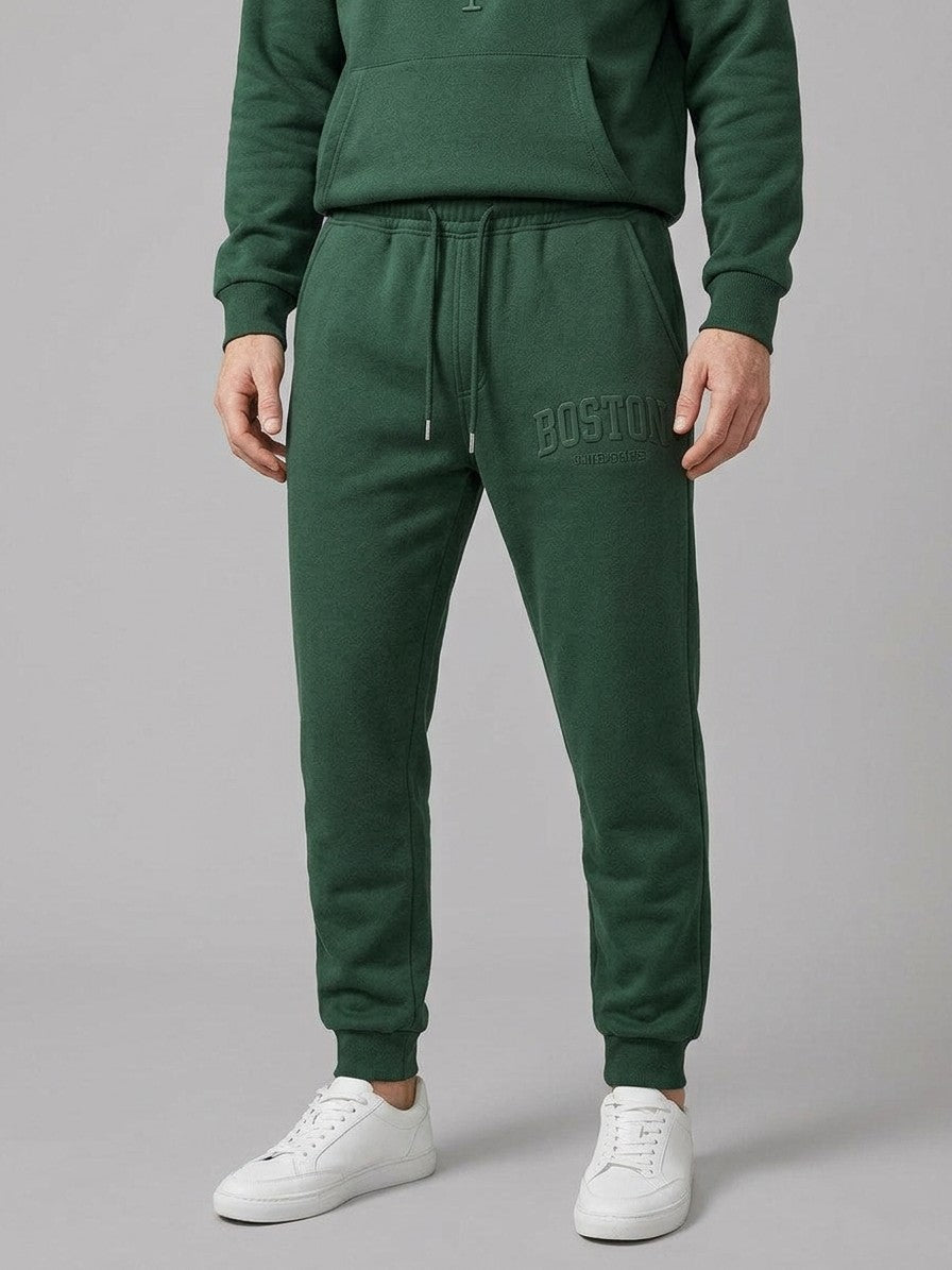 Modica Men's Embossed Varsity Hoodie and Jogger Set — blackforest — bottomfront