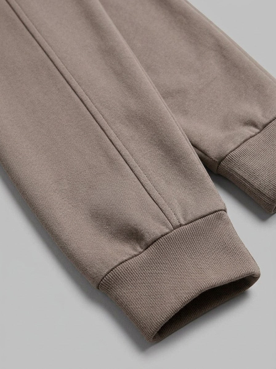 Monopoli Men's Crew-Neck Long-Sleeve Tee and Jogger Set — mocha — bottomfabric
