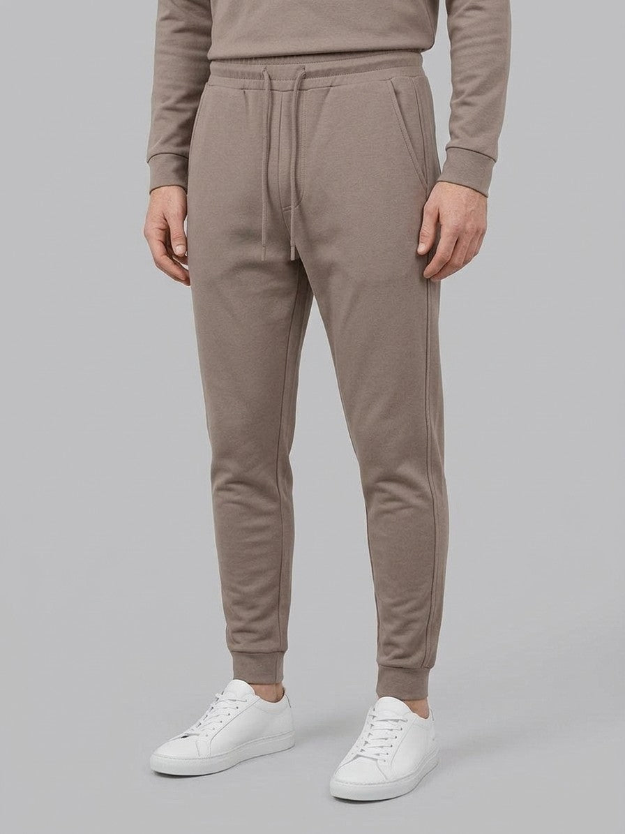Monopoli Men's Crew-Neck Long-Sleeve Tee and Jogger Set — mocha — bottomfront