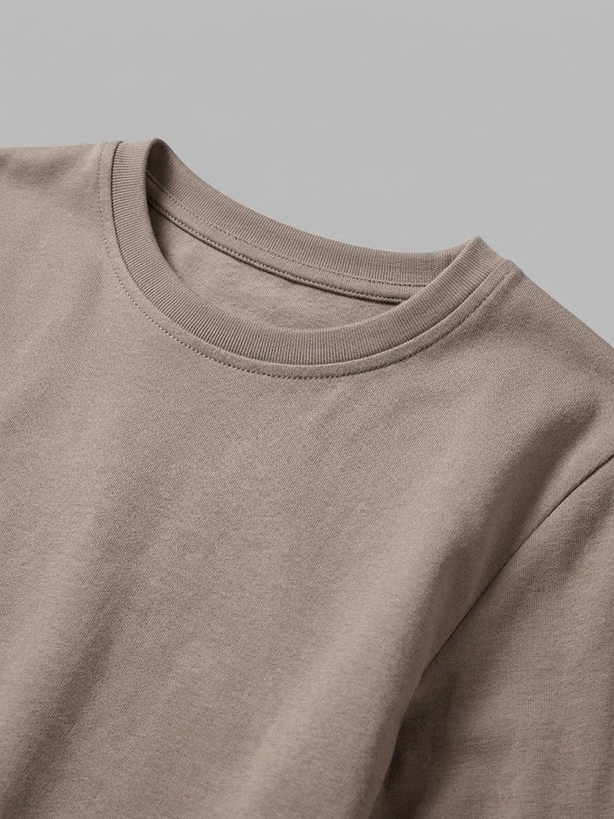 Monopoli Men's Crew-Neck Long-Sleeve Tee and Jogger Set — mocha — detail-collar