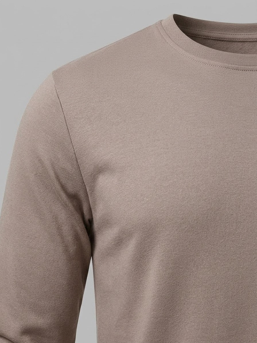 Monopoli Men's Crew-Neck Long-Sleeve Tee and Jogger Set — mocha — topfabric