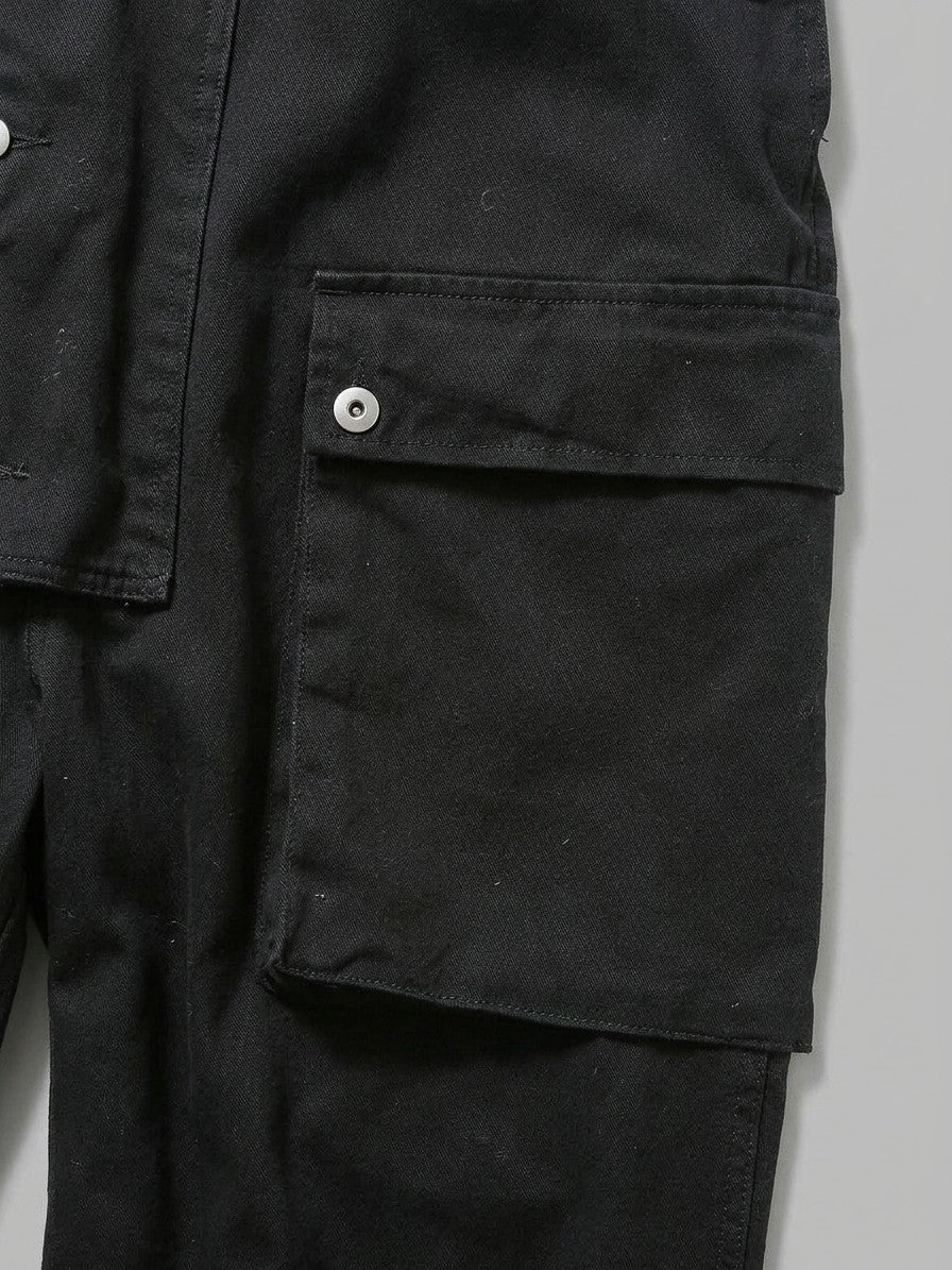 Montebelluna Men's Cargo-Pocket Bib Overalls — black — detail-2