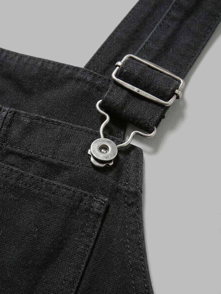 Montebelluna Men's Cargo-Pocket Bib Overalls — black — detail