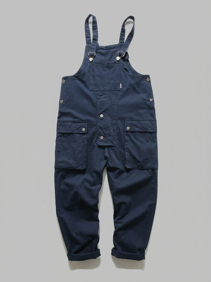 Montebelluna Men's Cargo-Pocket Bib Overalls — navy — packshot