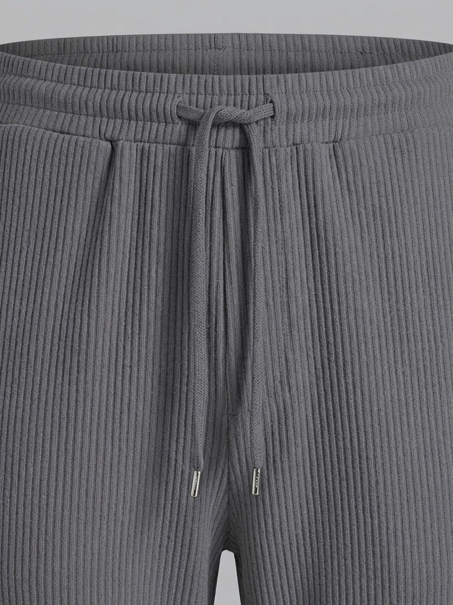 Montecatini Men's Ribbed-Knit Crewneck and Straight-Leg Pant Set — grey — bottomfabric