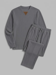 Montecatini Men's Ribbed-Knit Crewneck and Straight-Leg Pant Set