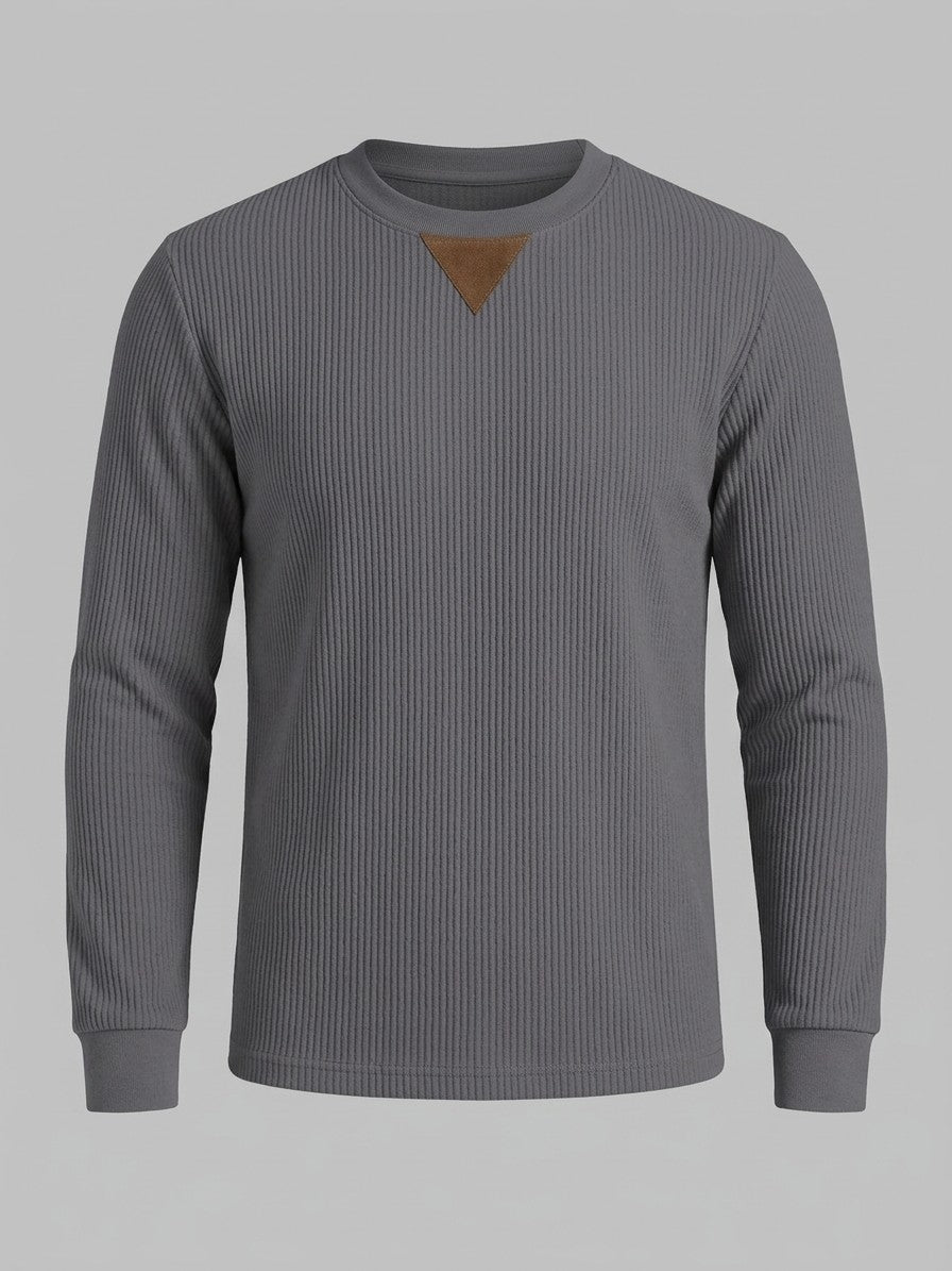 Montecatini Men's Ribbed-Knit Crewneck and Straight-Leg Pant Set — greytop — packshot