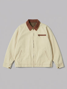 Montecchio Men's Contrast-Collar Canvas Work Jacket