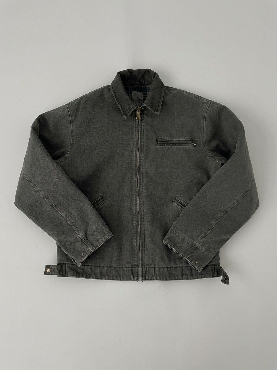 Montegiorgio Men's Washed Duck Canvas Work Jacket — charcoal — packshot