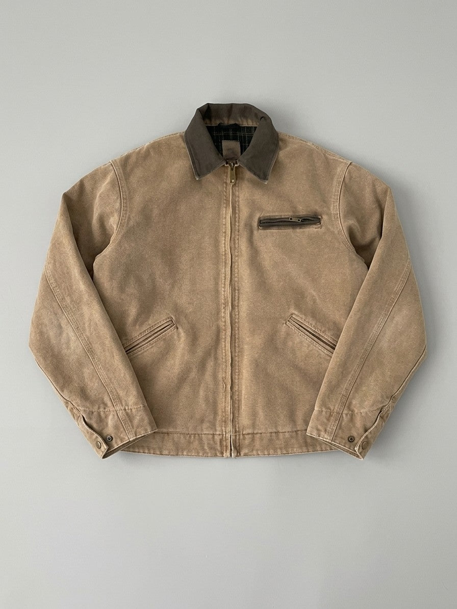 Montegiorgio Men's Washed Duck Canvas Work Jacket — khaki — packshot