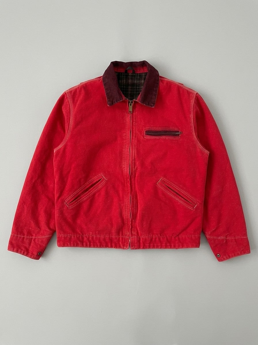 Montegiorgio Men's Washed Duck Canvas Work Jacket — red — packshot