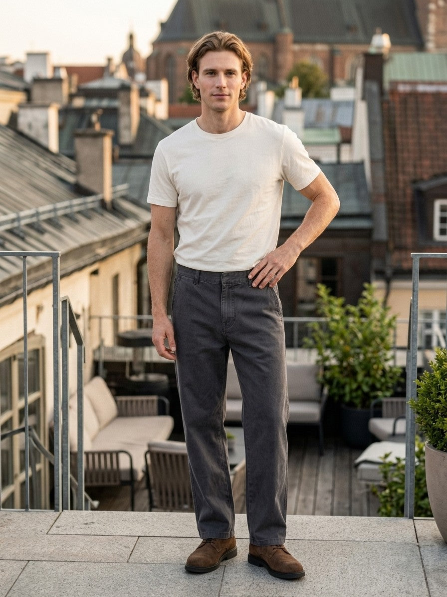 Monterey Men's Cotton Utility Trousers — charcoalgray — lifestyle