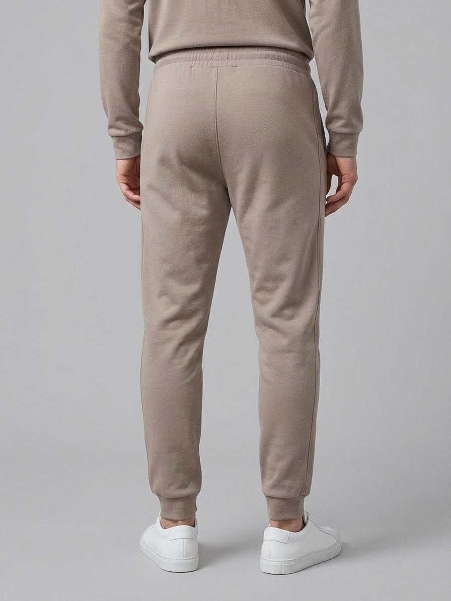 Monterosso Men's Slim-Fit Crew Top and Cuffed Jogger Set — mocha — bottomback