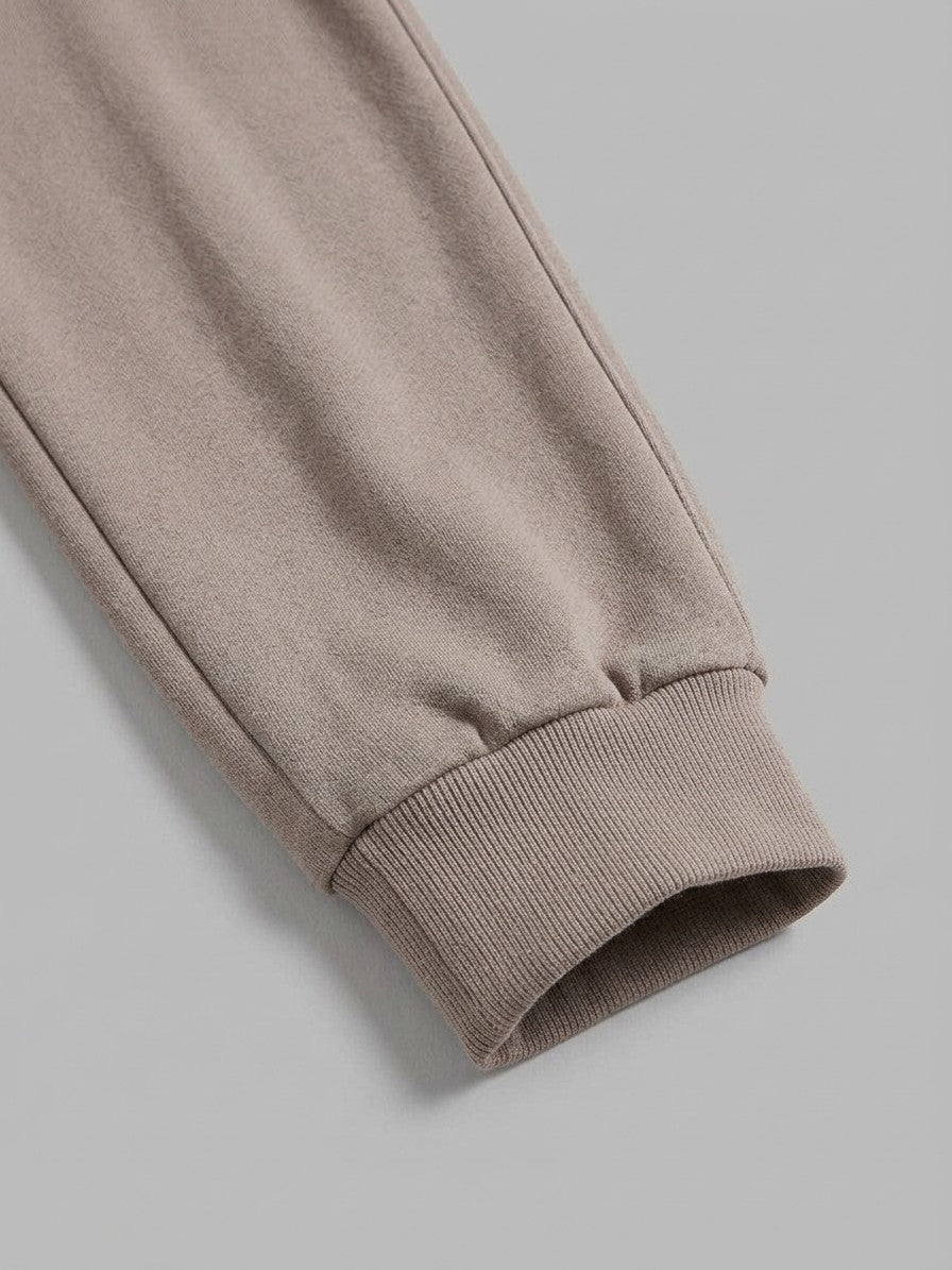 Monterosso Men's Slim-Fit Crew Top and Cuffed Jogger Set — mocha — bottomfabric