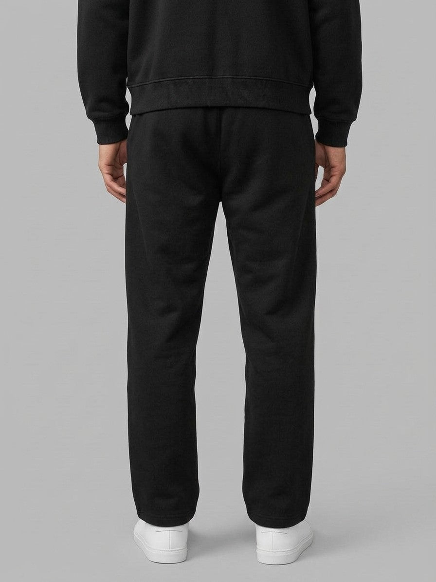 Mortara Men's Half-Zip Hoodie Tracksuit Set — black — bottomback