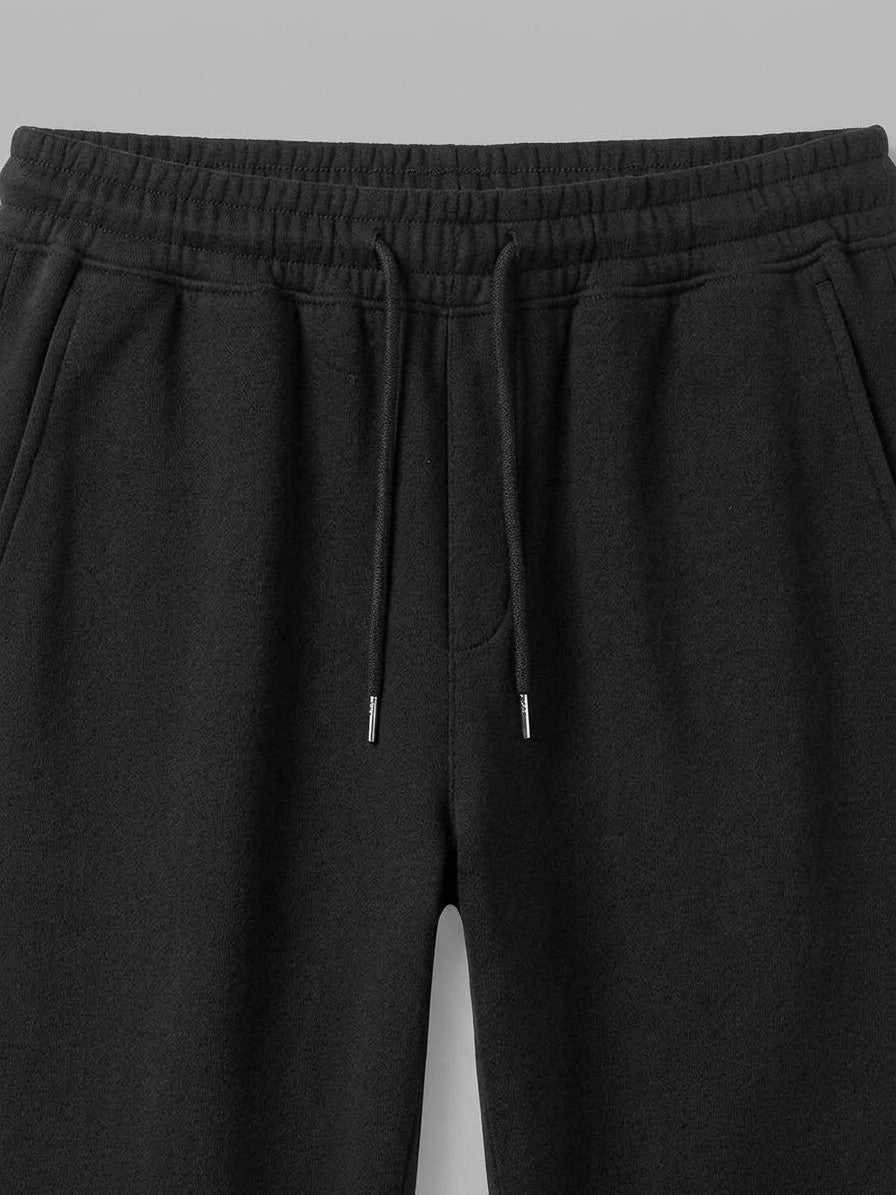 Mortara Men's Half-Zip Hoodie Tracksuit Set — black — bottomfabric