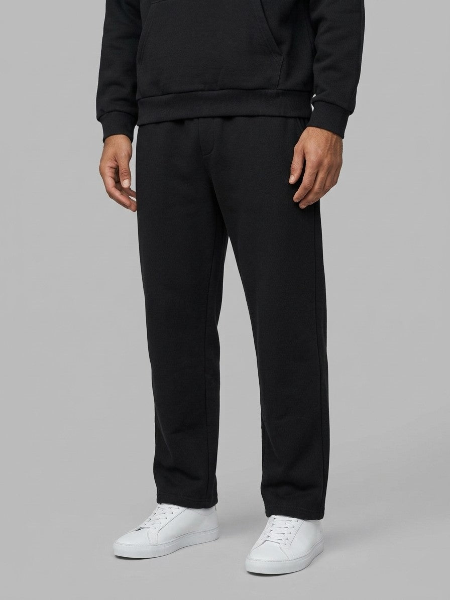 Mortara Men's Half-Zip Hoodie Tracksuit Set — black — bottomfront
