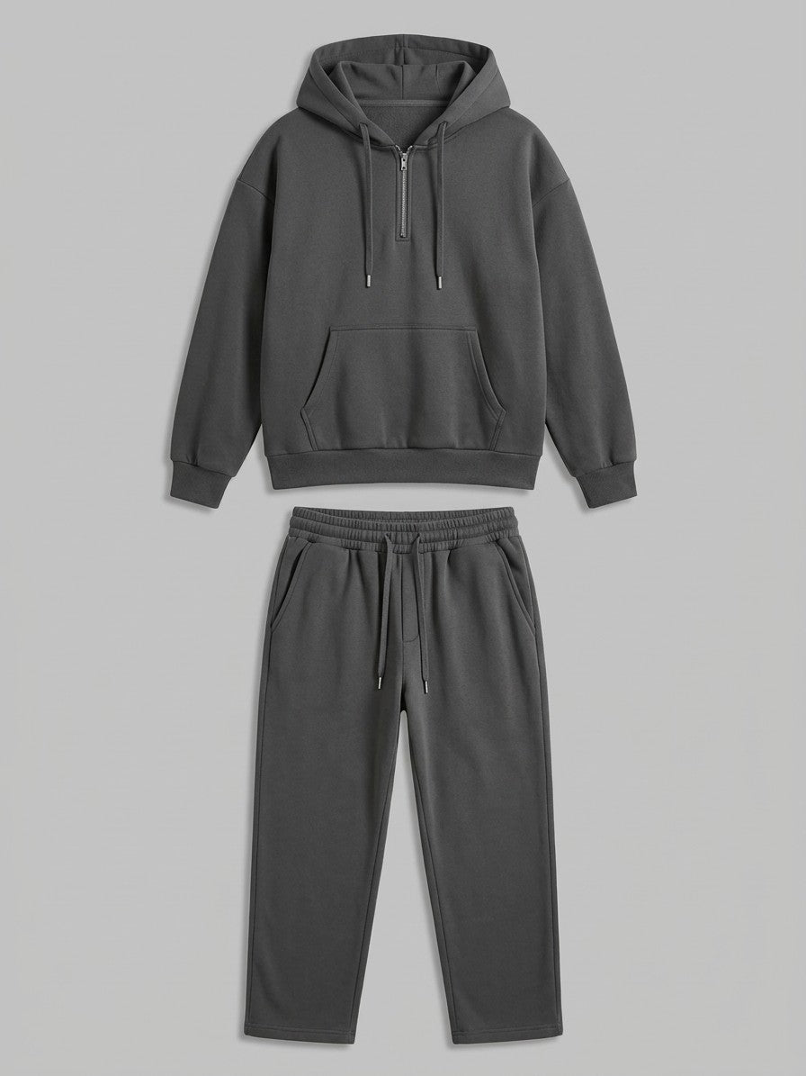Mortara Men's Half-Zip Hoodie Tracksuit Set — charcoalgrey — packshot