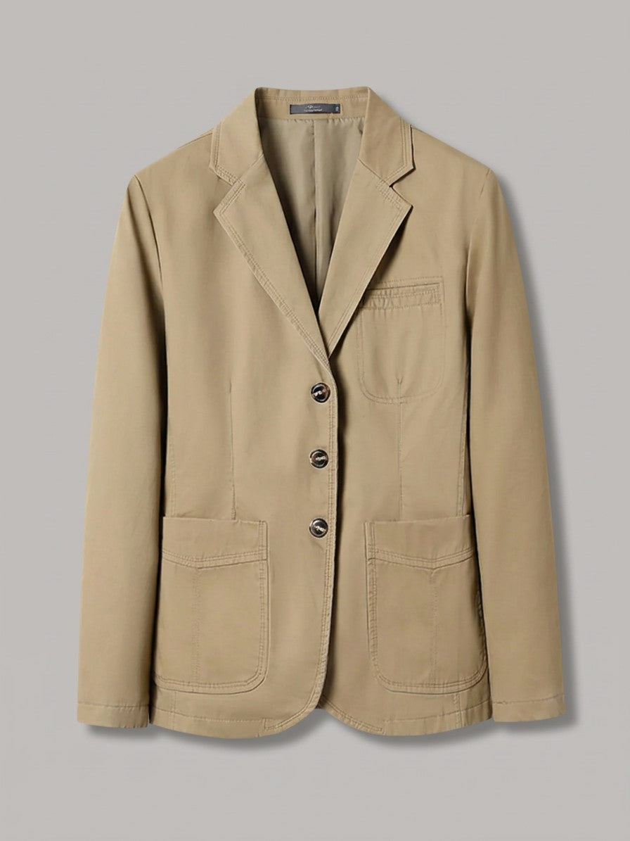 Napoli Men's Cotton Lapel Blazer — khaki — packshot