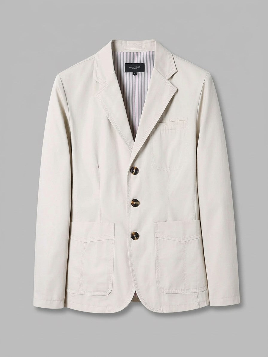 Napoli Men's Cotton Lapel Blazer — offwhite — packshot