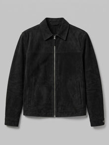 Nizza Men's Point-Collar Faux Suede Jacket