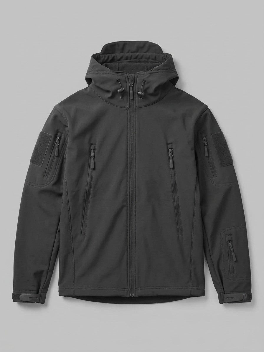 Nocera Men's Fleece-Lined Softshell Windbreaker — black — packshot