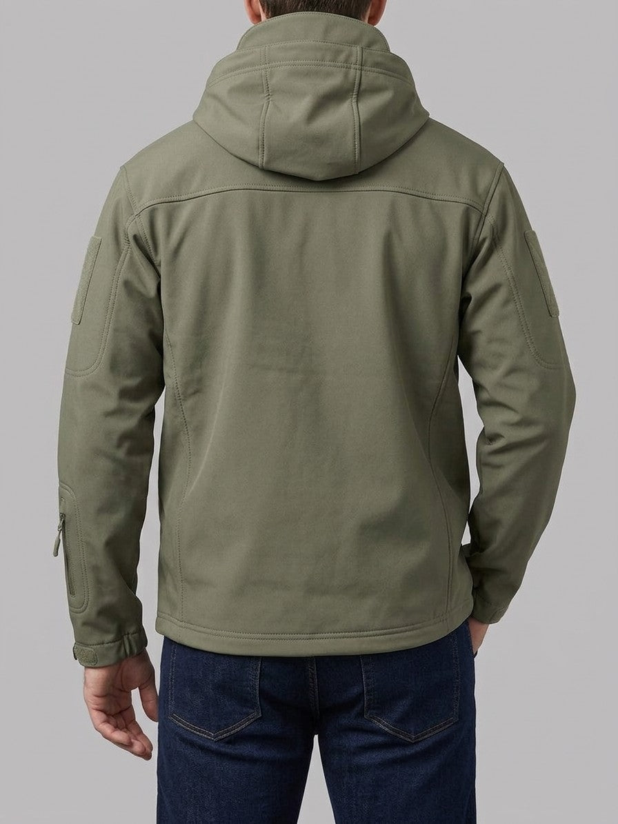 Nocera Men's Fleece-Lined Softshell Windbreaker — olive — back