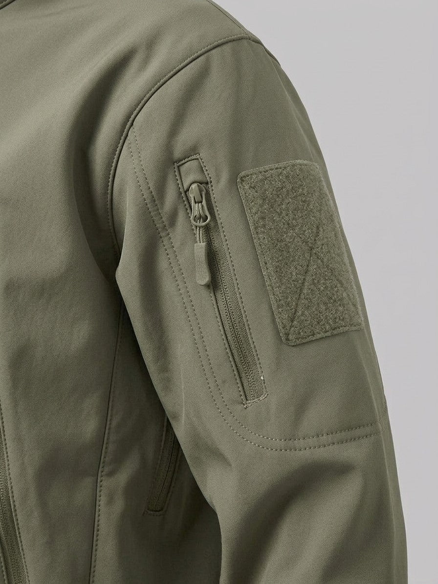 Nocera Men's Fleece-Lined Softshell Windbreaker — olive — detail
